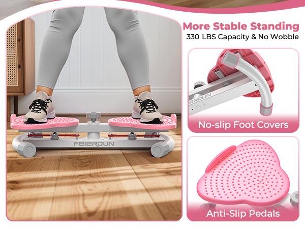 Body Shaping Waist Twister Board - Silent Abdominal Exercise Equipment, Non-Slip Rotating Disc with Stretch Resistance Bands, 330lbs Capacity Indoor Fitness Gear for Waist & Abs Workout,summerwins