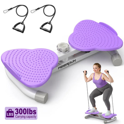 Body Shaping Waist Twister Board - Silent Abdominal Exercise Equipment, Non-Slip Rotating Disc with Stretch Resistance Bands, 330lbs Capacity Indoor Fitness Gear for Waist & Abs Workout,summerwins