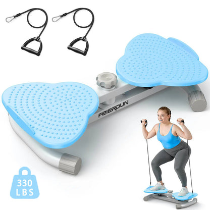Body Shaping Waist Twister Board - Silent Abdominal Exercise Equipment, Non-Slip Rotating Disc with Stretch Resistance Bands, 330lbs Capacity Indoor Fitness Gear for Waist & Abs Workout,summerwins